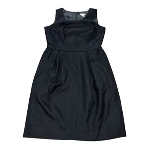 J Crew Wool Sheath Dress Women’s 0 Black Pleated Sleeveless - Picture 1 of 8