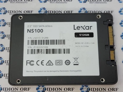 LEXAR 512GB 2.5" SATA SSD LNS100-512RB, Grade A, SKU 20500 - Image 1 of 2