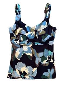 Nuevo sin etiquetas Sujetador Athleta 36 B/C Bondi Copa Tankini Top Medio Héroe Flor Floral Azul - Imagen 1 de 6