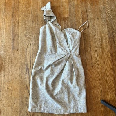 ARK & CO one shoulder  Dress size medium wool  gray and gold   - Image 1 of 4