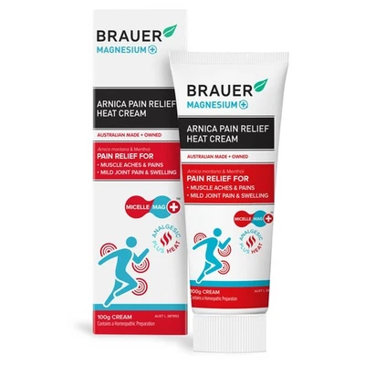 Brauer Magnesium + Arnica Pain Relief Heat Cream 100g - image 1 of 4