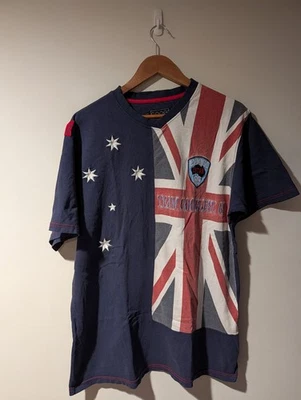 Camiseta Grande Vintage Y2K Coogi Inglaterra Bandera Británica Grunge Emo Azul Foto 1 de 4