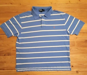Polo Ralph Lauren Uomo 2XL Grande Blu con Righe Bianche - Foto 1 di 6