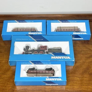 Vintage Mantua HO The General W & ARR 307-44 Locomotive +3 Log Car 724 20 1860 - Picture 1 of 8