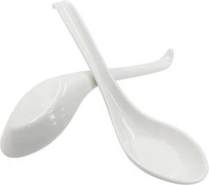 2PCS Asian Soup Spoons Ceramic Ramen Pho Dumpling Spoon Set Japanese Style - Picture 1 of 12