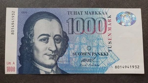 FINLANDIA 1000 markkaa 1986, P-121, Litt A; XF +++ - Imagen 1 de 6