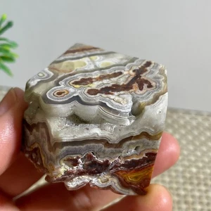 Agata di pizzo folle messicano naturale 90 g pietra preziosa grezza agata messicana - Foto 1 di 8