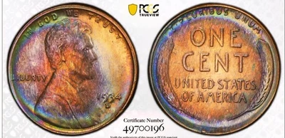 "SLEEK HEAD TURNER" TONED PCGS UNC DETAILS 1934-D LINCOLN WHEATBACK CENT!! - Image 1 of 4