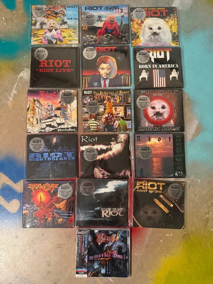 RIOT CD DISCOGRAPHY 40 YEARS ENHANCED RE-ISSUE SERIES NEW SEALED DIGI reale - Image 1 of 3