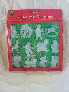 Vintage Set of 12 Mini Christmas Ornaments Christmas House New In Box - Picture 1 of 6