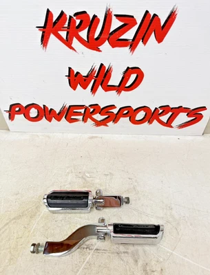 Harley Dyna Wide Glide 2003 OEM clavija de pie de pasajero trasero reposapiés llama cromo Foto 1 de 4