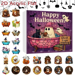 Halloween 2D Reading Ornament Set Halloween Christmas Tree Reading Ornament 2D - Picture 1 of 18