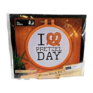 New The Office Cross Stitch Kit I Love Pretzel Day Crafting Sewing - Picture 1 of 5