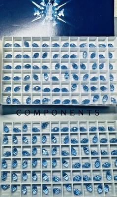 Colgante Swarovski Briolette 6007 9 x 5 mm Zafiro Claro ABIERTO Paquete de 24 Austria Foto 1 de 3