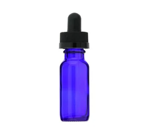 BOTELLAS DE VIDRIO BOSTON AZUL COBALTO 15 ML 1/2 OZ CON GOTEROS CRC RESISTENTES A LOS NIÑOS - Imagen 1 de 5
