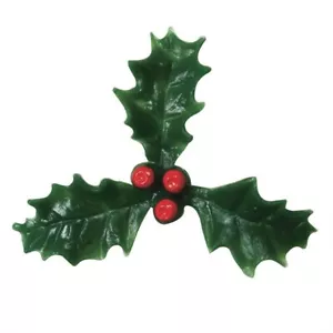 Stechpalme Weihnachten Tortendeko Rot Beere Topper Xmas Cupcake Kunststoff 50mm - Bild 1 von 13