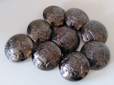 9 Trachtenknöpfe Jackenknöpfe Zierknöpfe 27mm Silber Metall Knöpfe  - Bild 1 von 4