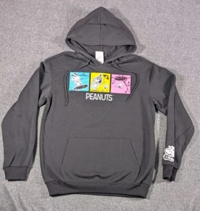 Peanuts Comic Strip Black Hoodie Snoopy Woodstock Adult Size Medium NWT - Picture 1 of 7