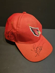 LARRY FITZGERALD & ROBERT TATE ARIZONA CARDINALS SIGNED HAT CAP HEADGEAR *** - Picture 1 of 12