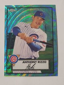 2021 Topps Chrome Platinum Aqua Wave Refractor #219 Anthony Rizzo Chicago Cubs