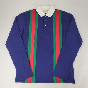 Gucci Kid's Blue Long Sleeve Polo Shirt w/Collar and GRG Stripes 12J 540632 4594 - Picture 1 of 6