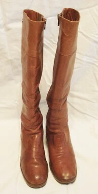 Botas de Montar Nina Cuero Marrón Hasta la Rodilla Talla 8 1/2 AA Hechas en España De Colección Foto 1 de 4