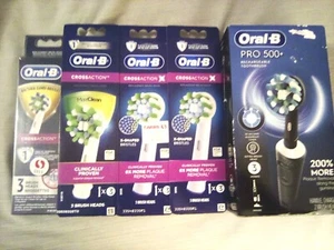 SALE Oral-B Pro 500+ Rechargeable Toothbrush 3 Modes 14 Brush Heads NEW SEALED - Picture 1 of 1