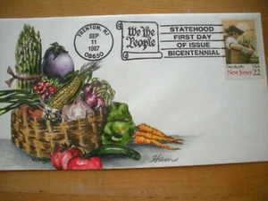 Ham FDC We The People Series Basket of garden items dated 1987 New Jersey - Bild 1 von 1