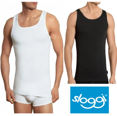 CANOTTA UOMO COTONE SPALLA LARGA SLOGGI LIVE MAGLIA INTIMA T-SHIRT BIANCO, NERO  - Immagine 1 di 4