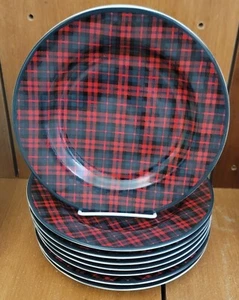 Furio TARTAN PLAID / Target HOLIDAY PLAID Salad plate set of 8, 8 1/4" Very good - Picture 1 of 17