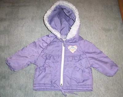 Süße Baby Winterjacke mit Kapuze Jacke in Lila - Gr. 80 *Baby Club*  - Bild 1 von 4