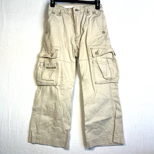 VTG Abercrombie Pants Kids Size 10 Beige A 92 Paratrooper Cargo Military Y2K - Picture 1 of 12
