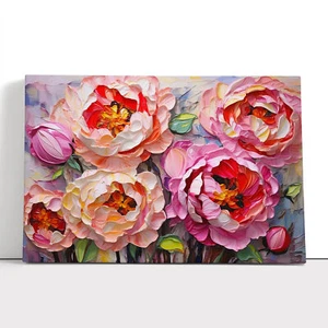 Peony Flower Orphism Canvas Print Wall Art Framed Poster Picture Home Decor - Picture 1 of 4