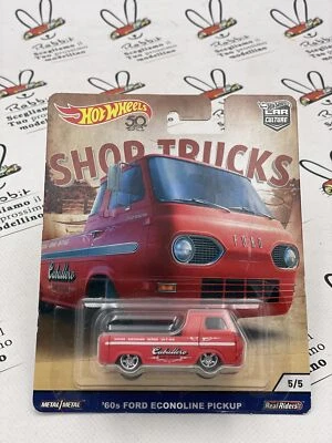 DIE CAST " '60'S FORD ECONOLINE PICKUP " 5/5 CAR CULTURE HOT WHEELS SCALA 1/64 - Immagine 1 di 2