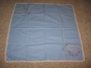 Vtg 36"X 36" WESTERN CARD TABLECLOTH~SQUARE DANCE COUPLES~Handmade~#Linen-1 - Picture 1 of 6