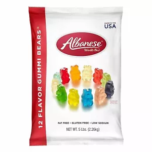 Albanese World's Best 12 Flavor Gummi Bears 5 Pound Bag BRAND NEW EXPEDITED SHIP - Picture 1 of 1