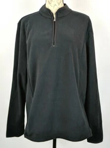 Kim Rogers Women's Fleece Jacket Quarter Zip Black Kangaroo Pocket Size L NWT - Picture 1 of 9