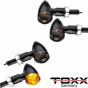 Mini intermitente ToXx Bullet moto estilo Bates negro 4 piezas homologado e - Imagen 1 de 5