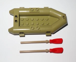 Lego ® Lot Barque Zodiac Vert Olive + 2 Rame Pagaie Paddle Boat Bateau 30086 NEW - Picture 1 of 1