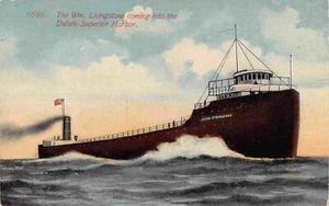 Steamer WIlliam Livingstone Duluth Superior Harbor Minnesota 1910c postcard - Picture 1 of 2