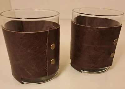 Rocks Glass With Handmade Leather Wraps - Image 1 of 2