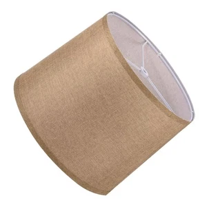 11.6" Drum Lamp Shades for Table Floor Lamps Linen Round Lampshade Bright Brown - Picture 1 of 7