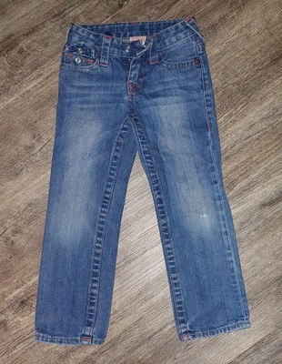 Jeans True Religion masculino perna reta tamanho 5 lavagem média jeans - Imagem 1 de 4