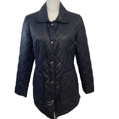 Sam Edleman Jacket Woman Medium Black Light Nylon Pockets Snap Up Lined Casual - Image 1 of 4