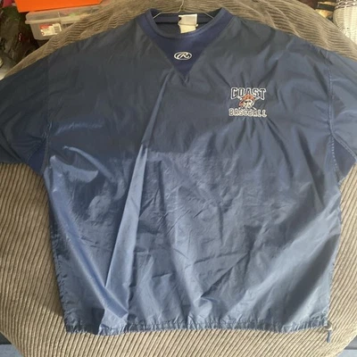 Vintage Rawlings jacket windbreaker spring cost size large navy blue baseball - Image 1 of 4