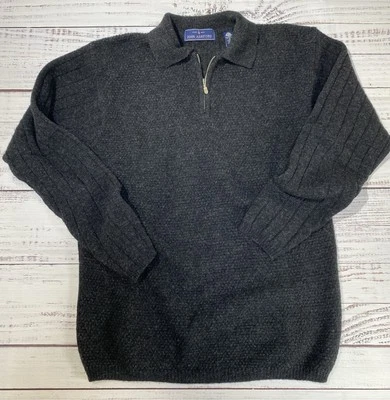 Suéter para Hombre John Ashford Gris 100% Lana de Cordero Tejido Acanalado 1/4 Cremallera Mediano Foto 1 de 4