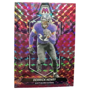Derrick Henry Baltimore Ravens Pink Camo Prizm #16 2024 Panini Mosaic Football - Picture 1 of 2