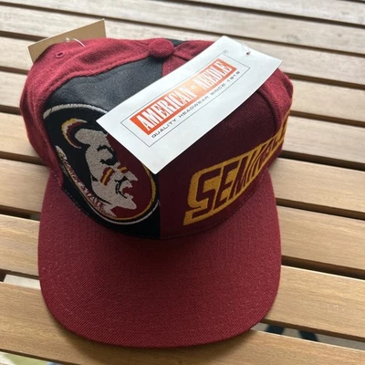 De colección Años 90 Florida State Seminoles Aguja Americana Lana Snapback NCAA Gorra Gorra Nueva con Etiquetas Foto 1 de 4