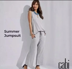 CABI #6151 Summer Jumpsuit Heather Gray Sleeveless French Terry medium - Picture 1 of 3