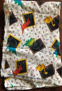 3 yards flannel alphabet letters dinosaurs chalk boards back to school - Picture 1 of 2
